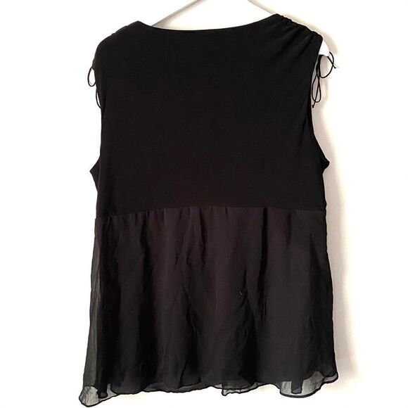 Bisou Bisou black sleeveless v neck layered 2XL - Picture 7 of 7